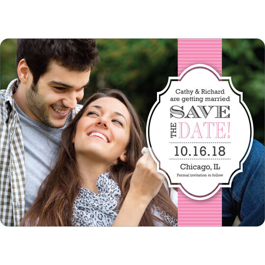 Charcoal Cherished Photo Save the Date Cards